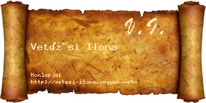 Vetési Ilona névjegykártya
