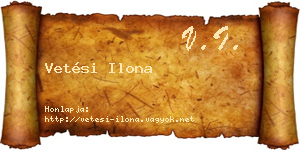 Vetési Ilona névjegykártya